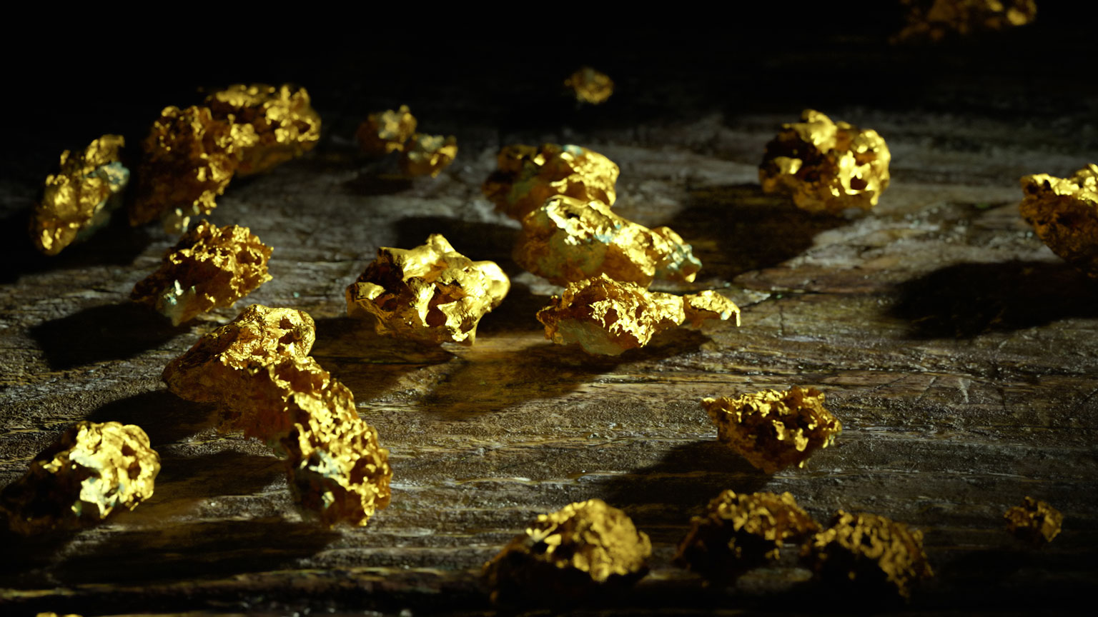 Raw gold nuggets, representing traceable output